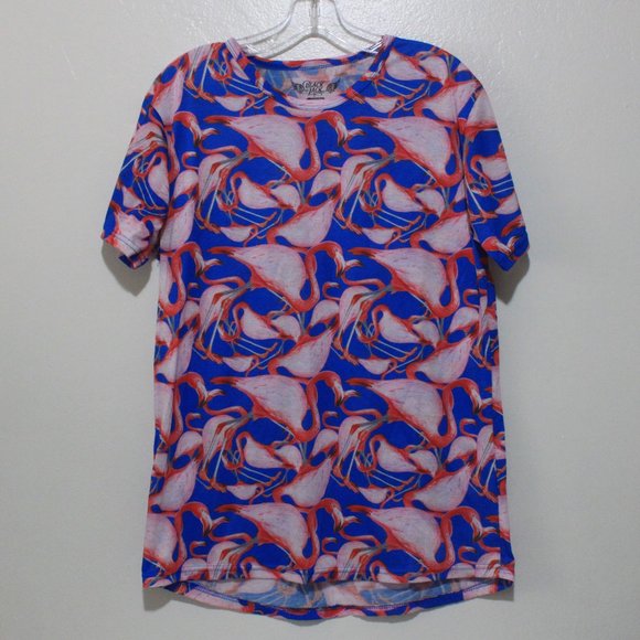 Free w/ Purchase-Blackjack Short Sleeve All Over Print Flamingos - Picture 1 of 3